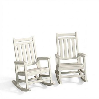 HDPE Adirondack Rocking Chair, High Back, Wide Armrests, All-Weather