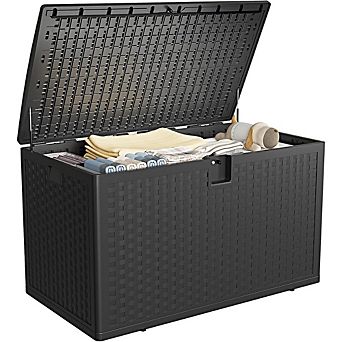 120 Gallon Outdoor Waterproof Lockable Storage Box, Deck Boxes for Patio Furniture, Garden Tools
