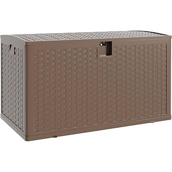 120 Gallon Outdoor Waterproof Lockable Storage Box, Deck Boxes for Patio Furniture, Garden Tools