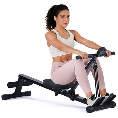 Rowing Machine for Home Use, Compact Rower with LCD Display, Space-Saving Design for Body Workout