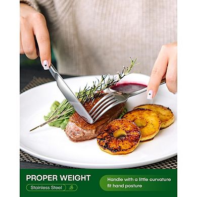 Stainless Steel Flatware Set for 4, 20-Piece Mirror Polished, Dishwasher Safe