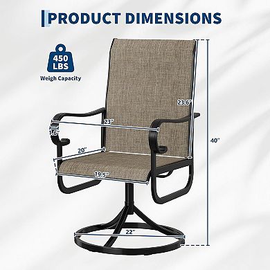 2-Pack Rocking Dining Chairs, Textilene High Back