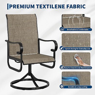 2-Pack Rocking Dining Chairs, Textilene High Back