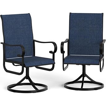 2-Pack Rocking Dining Chairs, Textilene High Back