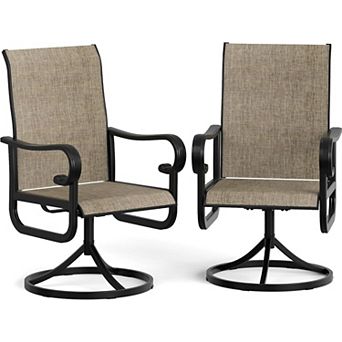 2-Pack Rocking Dining Chairs, Textilene High Back