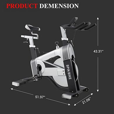 Exercise Bike for Home with Tablet Holder & Adjustable Seat and Handlebars, Low Noise