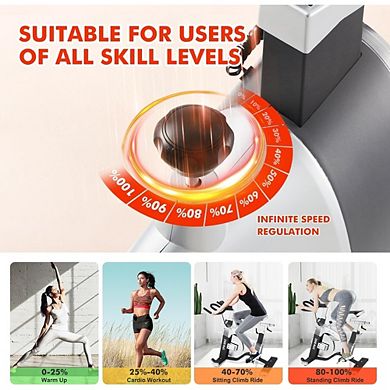 Exercise Bike for Home with Tablet Holder & Adjustable Seat and Handlebars, Low Noise