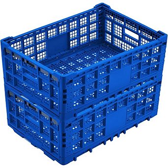 Collapsible Storage Crates, 52L Foldable Plastic Crates for Home, Office, Garage