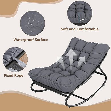 Comfy Rocking Chair with Cushions for Patio & Living Room