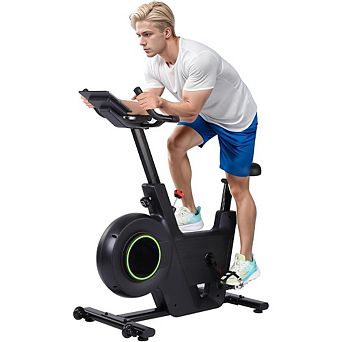 Magnetic Indoor Cycling Bike with 9-Level Handlebar & 14-Level Seat, LCD Monitor for Home Cardio