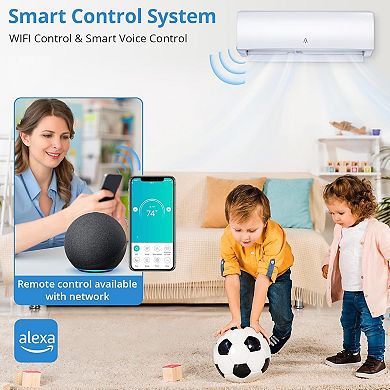 12,000 BTU Mini Split Air Conditioner & Heater, 21 SEER2, R454B Inverter Ductless Split AC Unit