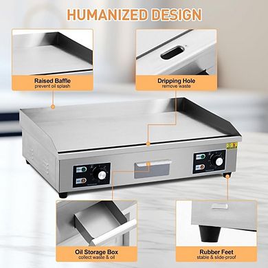 29" Commercial Electric Griddle, 3000W 110V.