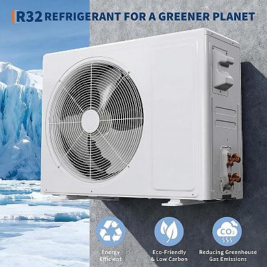 9000 BTU Mini Split AC/Heat Pump 19 SEER2, 3-in-1, Covers 450 Sq.ft, 115V