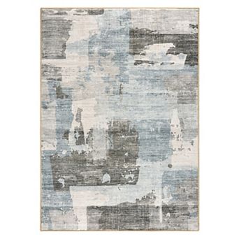 Everwash Haven Abstract Colorblock Machine Washable Rug with AirFlo Technology