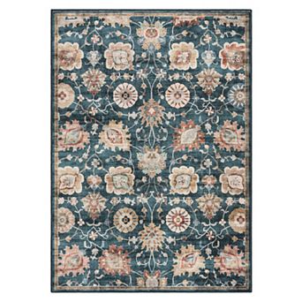 Everwash Damask Floral Machine Washable Rug with AirFlo Technology