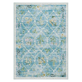 Everwash Haven Floral Trellis Machine Washable Rug with AirFlo Technology