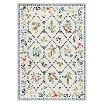 Everwash Haven Floral Trellis Machine Washable Rug with AirFlo Technology