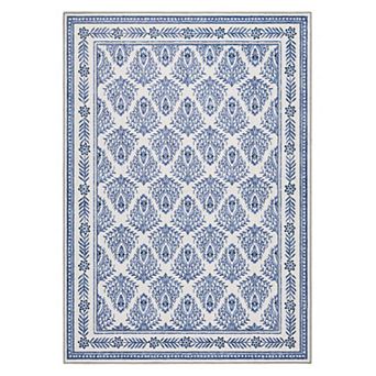 Everwash Haven Geo Border Machine Washable Rug with AirFlo Technology