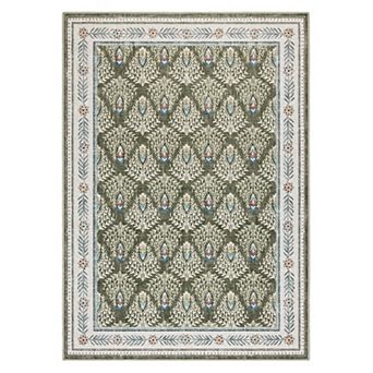 Everwash Haven Geo Border Machine Washable Rug with AirFlo Technology