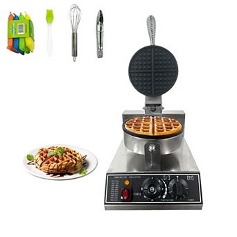 110V 1200W Stainless Steel Non-Stick Waffle Machine, Durable for Home/Restaurant