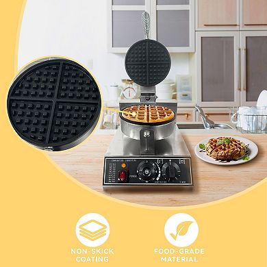 110V 1200W Stainless Steel Non-Stick Waffle Machine, Durable for Home/Restaurant
