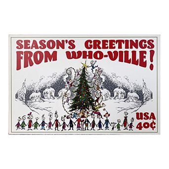 Dr. Seuss The Grinch Season's Greetings From Whoville Table Decor