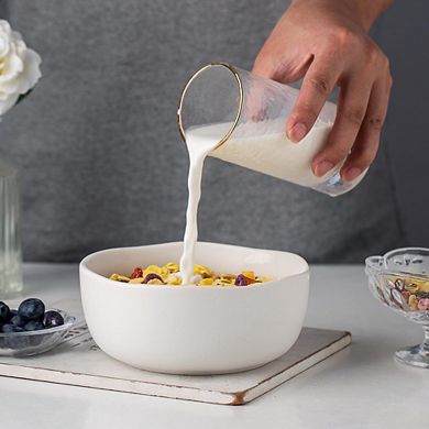 Stoneware Cereal & Soup Bowls Set of 4, 28 oz, Microwave & Dishwasher Safe