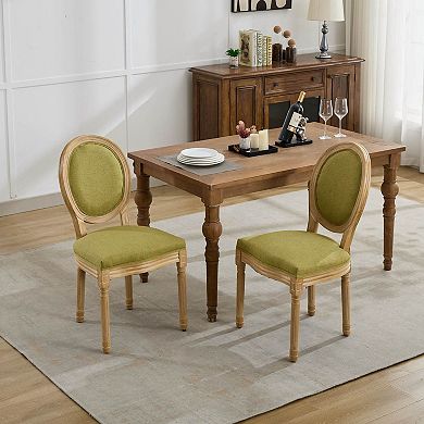 Pnronnc Solid Wood Frame Dining Chair French Accent Chairs Vanity Chairs Lounge Chairs