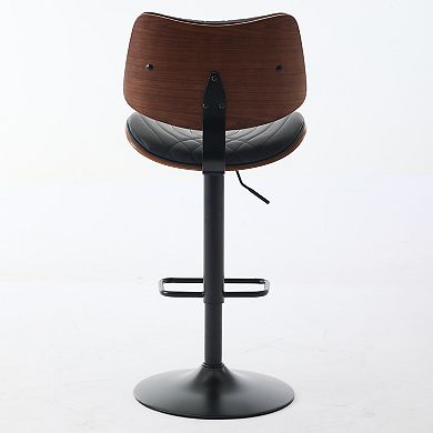Pnronnc Swivel Bar Chairs Adjustable Counter Height Bar Stools Leather Upholstered Bistro Stool
