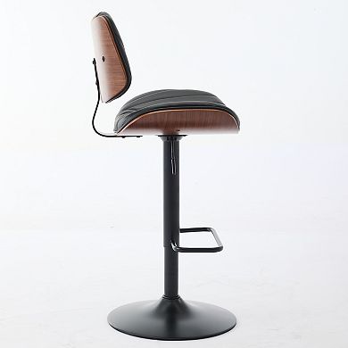 Pnronnc Swivel Bar Chairs Adjustable Counter Height Bar Stools Leather Upholstered Bistro Stool