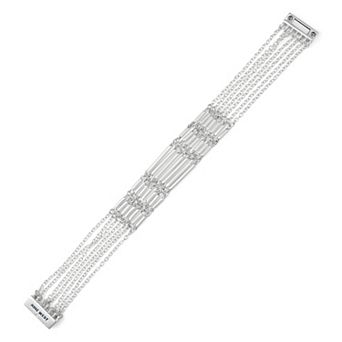 Nine West Silver Tone Chain Flex Bracelet