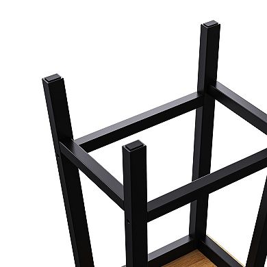 Pnronnc Farmhouse Solid Wood Bar Stools Kitchen Counter Stools Bar Height Stools Counter Swing Stool