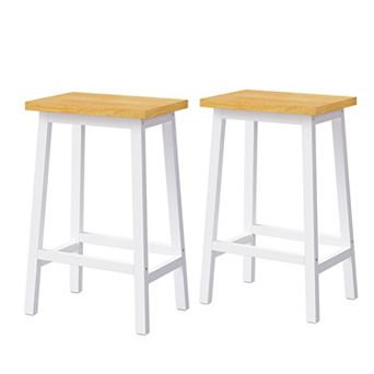 Pnronnc Farmhouse Solid Wood Bar Stools Kitchen Counter Stools Bar Height Stools Counter Swing Stool