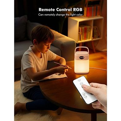 Touch Dimmable RGB Table Lamp, Rechargeable Cordless LED Bedside Mood Lamp