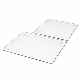 2 pc Tempered Glass Cutting Board Set