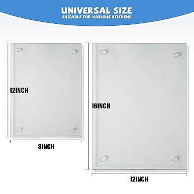 2-Pc Tempered Glass Cutting Board Set