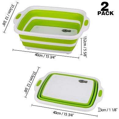 2-Pack Collapsible Cutting Board & Sink