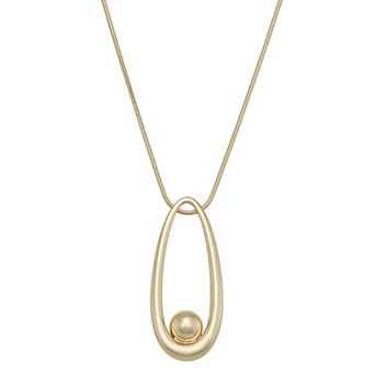 Nine West Gold Tone Bauble Pendant Necklace