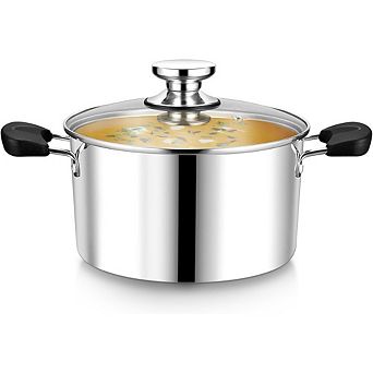 Stainless Steel Stock Pot with Lid, Multi-Stove, Heavy Duty, Dishwasher Safe