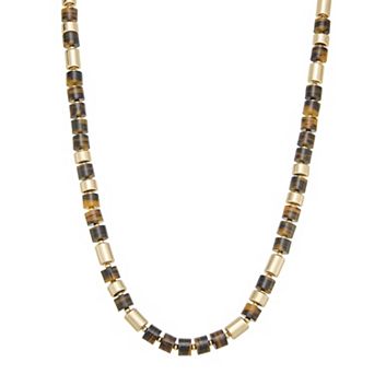 Nine West Gold Tone Tortoise Collar Necklace