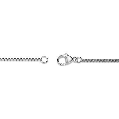 Men's LYNX Silver Lab-Created Gemstone Pendant Necklace