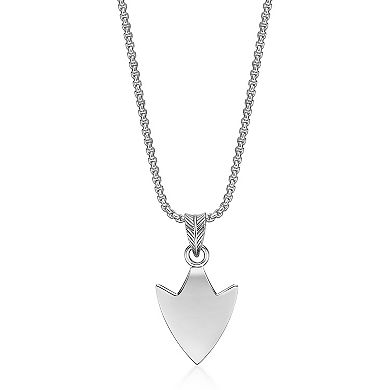 Men's LYNX Silver Lab-Created Gemstone Pendant Necklace