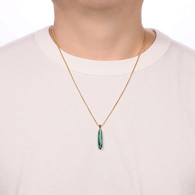 Men's LYNX 18k Gold Plated Gemstone Pendant Necklace