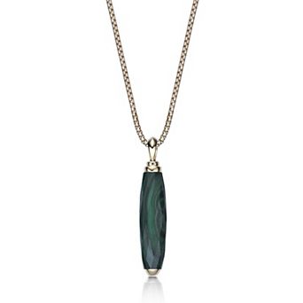 Men's LYNX 18k Gold Plated Gemstone Pendant Necklace