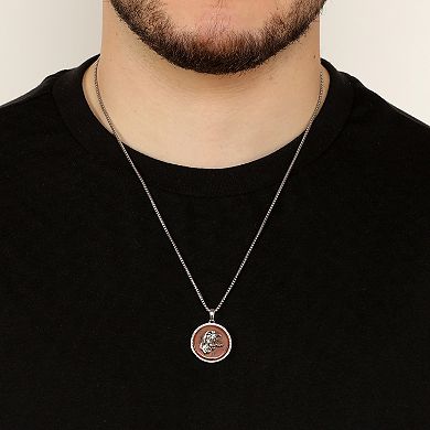 Men's LYNX Brown Obsidian Eagle Pendant Necklace