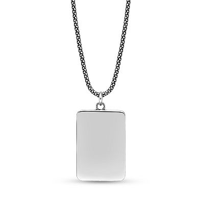 Men's LYNX Snake Dog Tag Pendant Necklace
