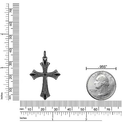 Men's LYNX Gemstone Cross Pendant Necklace