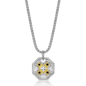 Men's LYNX Two-Tone Gemstone Pendant Necklace
