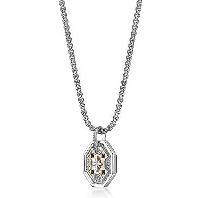 Men's LYNX Two-Tone Gemstone Pendant Necklace