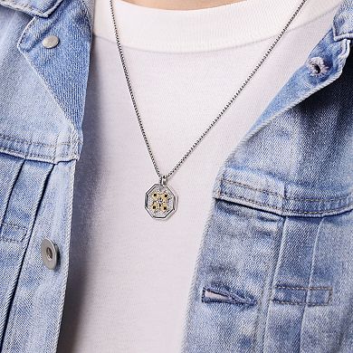 Men's LYNX Two-Tone Gemstone Pendant Necklace